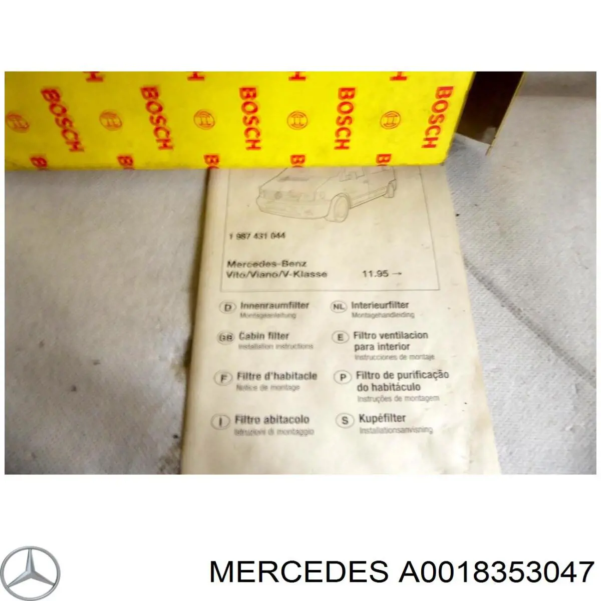 Comprar A0018353047 Mercedes Filtro de aire del habitáculo
