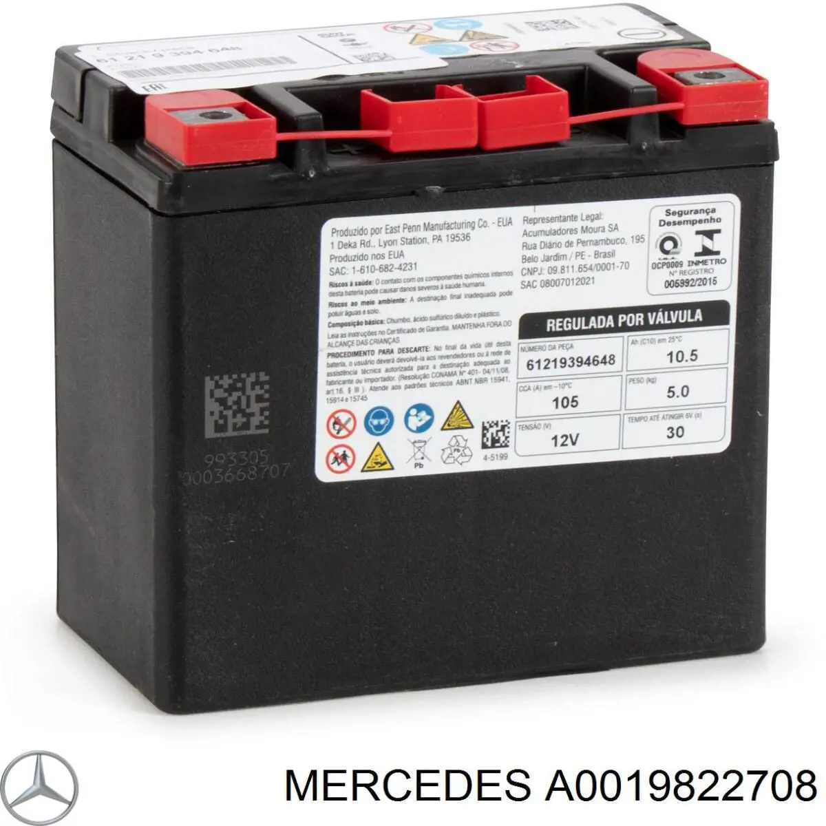 Batería de Arranque Mercedes (A0019822708)