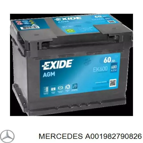 0019827908 Mercedes Batería Start-Stop