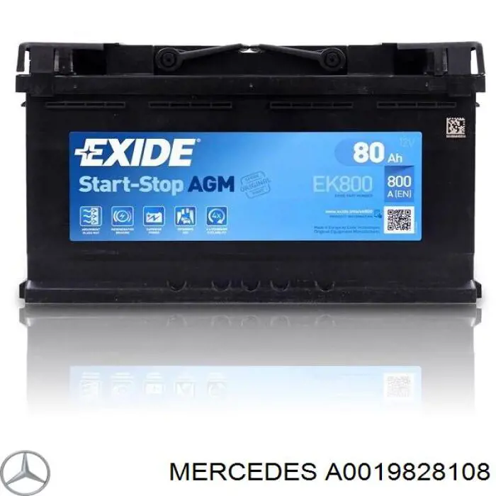 A0019828108 Mercedes Batería Start-Stop