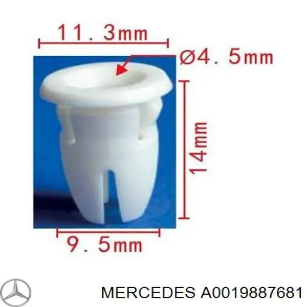Clips de fijación de moldura de puerta Mercedes A0019887681