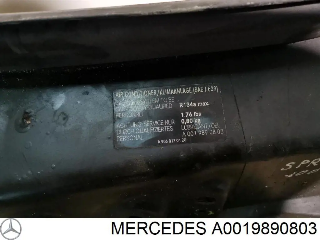 Aceite de compresor de aire acondicionado Mercedes A0019890803 precio, desde 22,75 EUR