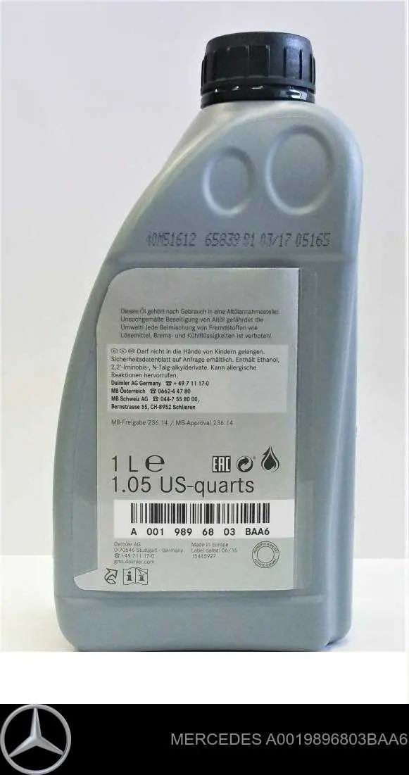 Aceite para transmisión automática  Mercedes A0019896803BAA6 precio, desde 13,95 EUR