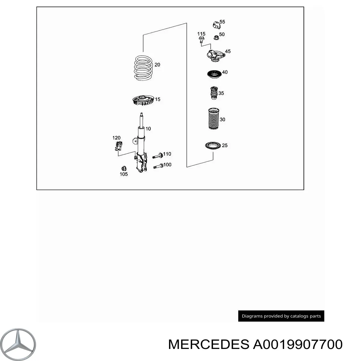 Tornillo de fijación del amortiguador delantero Mercedes A0019907700 precio, desde 8,92 EUR
