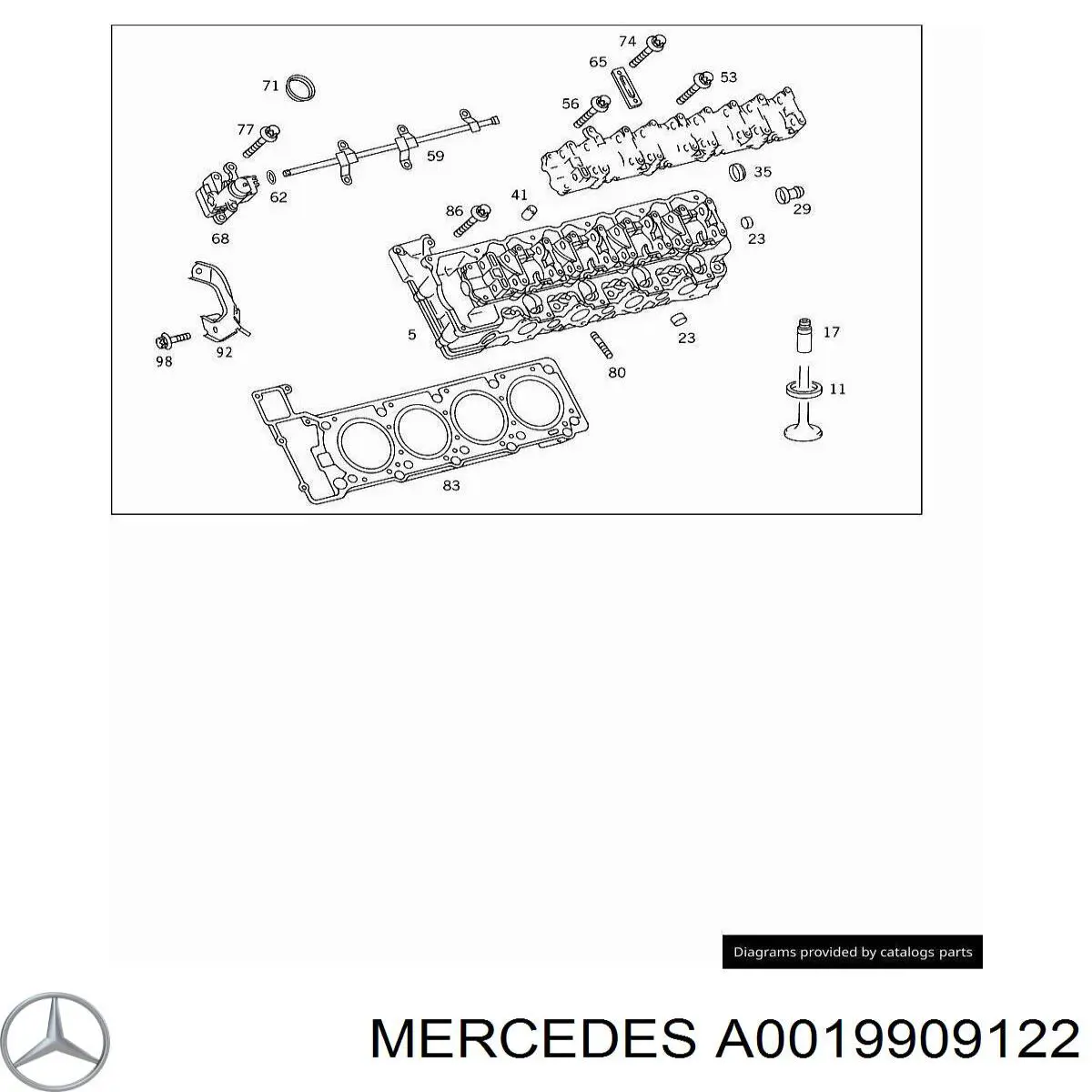 Perno de tapa de válvula de culata Mercedes A0019909122 precio, desde 11,94 EUR