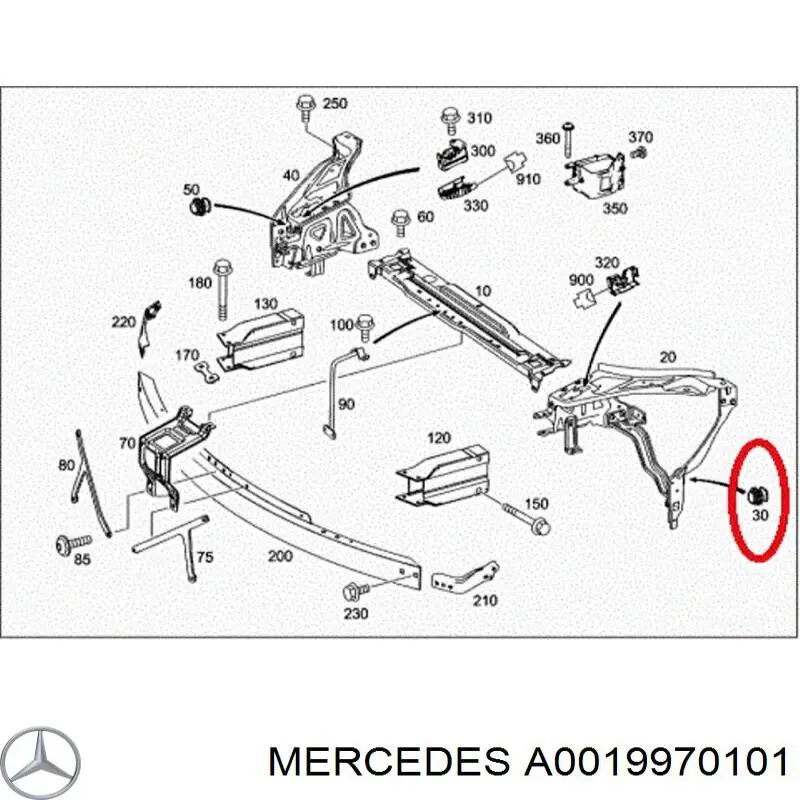 Soporte de montaje del faro delantero Mercedes A0019970101 precio, desde 5,72 EUR