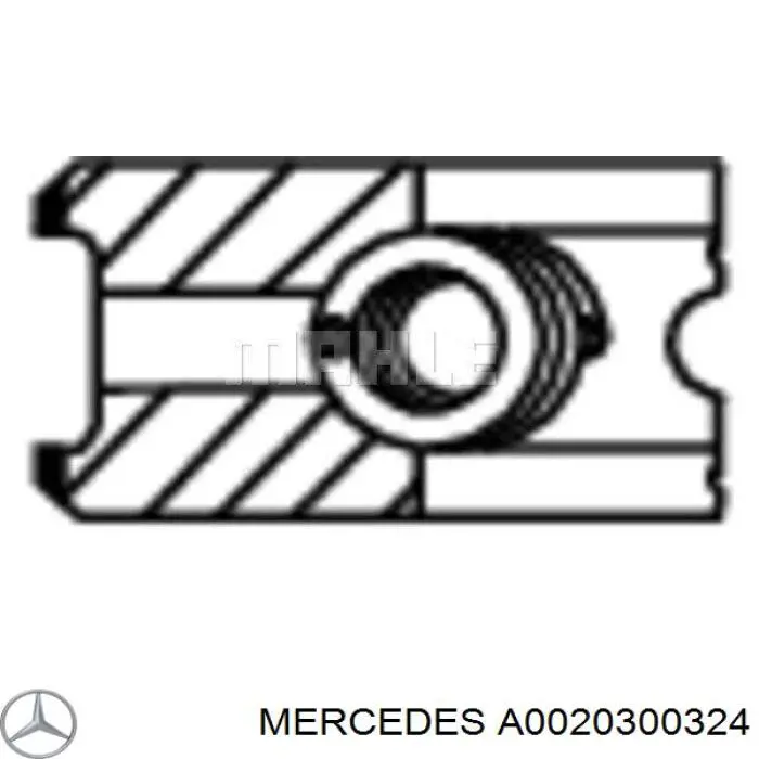 0020300324 Mercedes aros de pistón para 1 cilindro, std