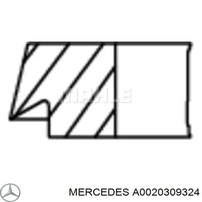 0020309324 Mercedes aros de pistón para 1 cilindro, std