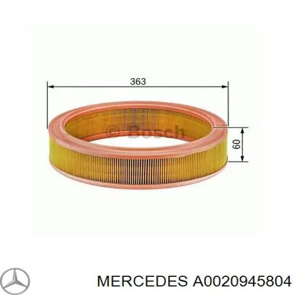 El filtro de aire Mercedes A0020945804 precio, desde 11,54 EUR