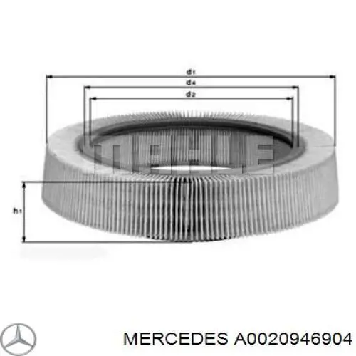 A0020946904 Mercedes filtro de aire
