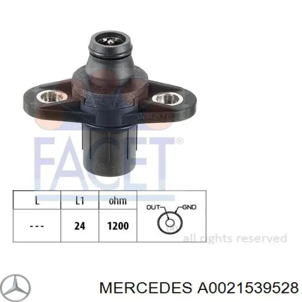 Sensor de árbol de levas Mercedes A0021539528 precio, desde 26,02 EUR