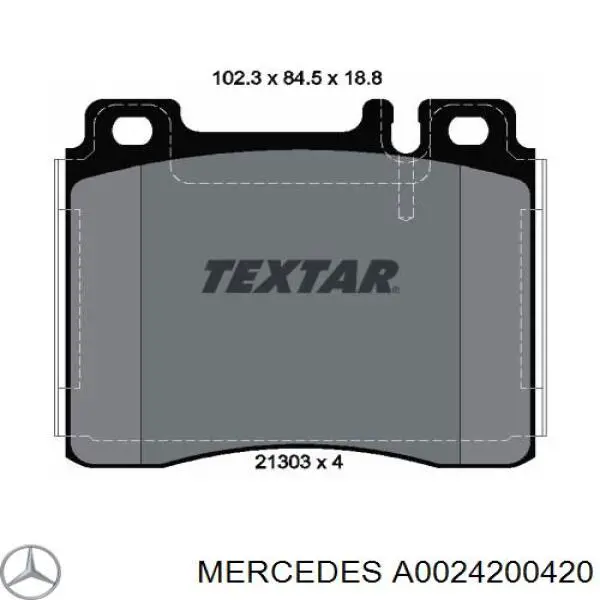 Pastillas freno delanteras Mercedes A0024200420 precio, desde 39,20 EUR
