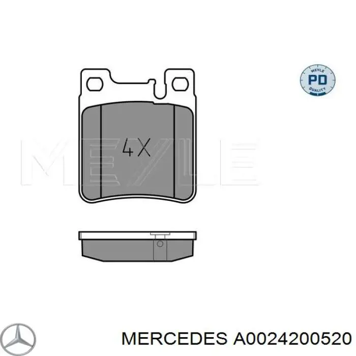 Pastillas de freno traseras A0024200520 Mercedes