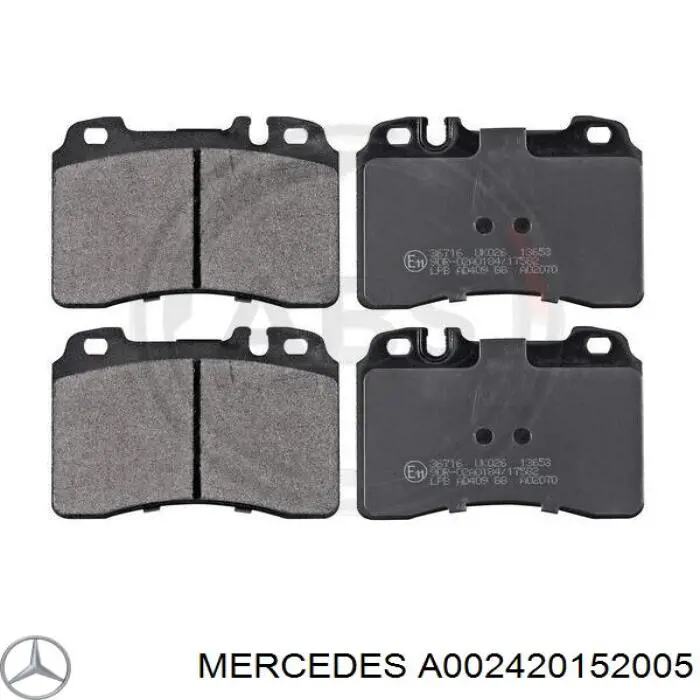 Pastillas freno delanteras Mercedes A002420152005 precio, desde 28,24 EUR