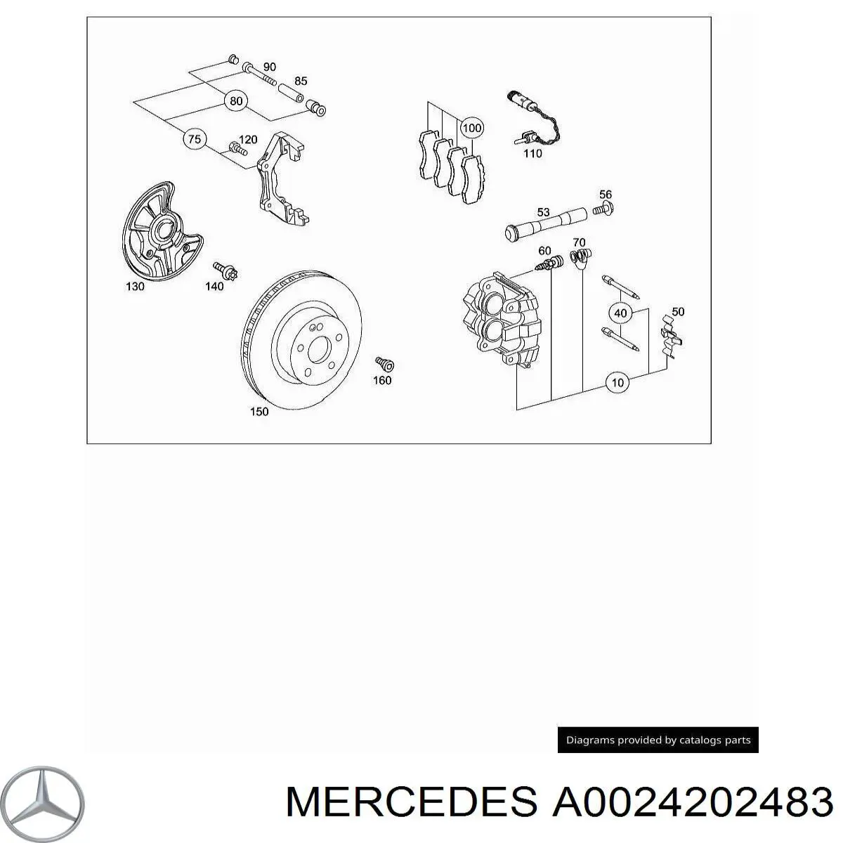 Comprar A0024202483 Mercedes Pinza de freno delantera derecha