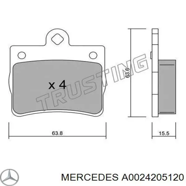Comprar A0024205120 Mercedes Pastillas de freno traseras