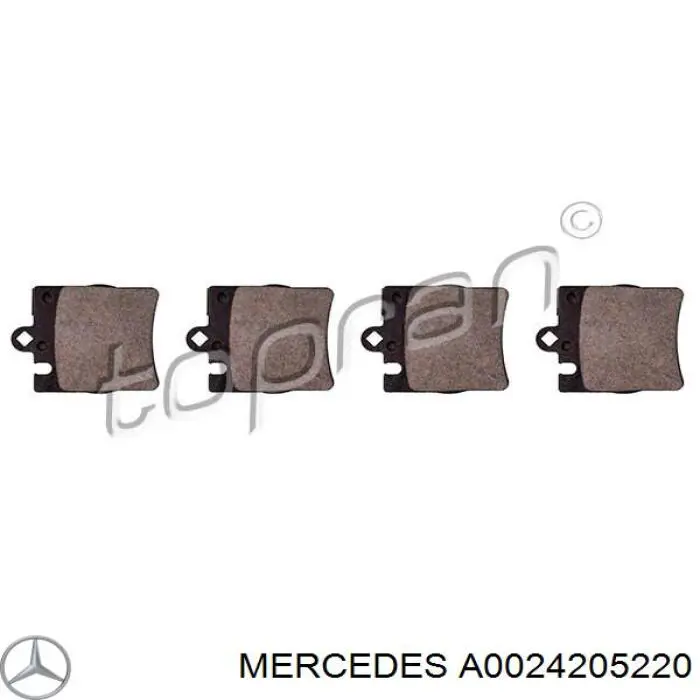 A0024205220 Mercedes Pastillas freno traseras