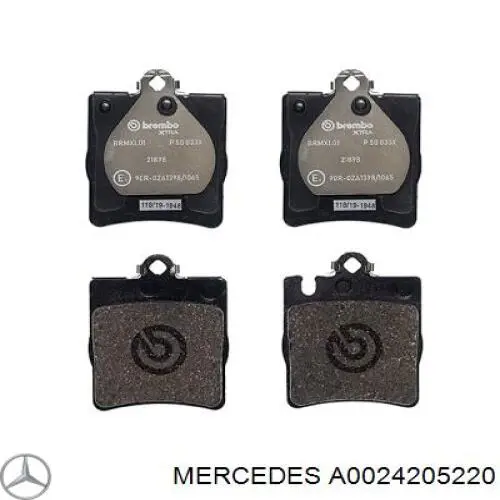 Pastillas de freno traseras A0024205220 Mercedes