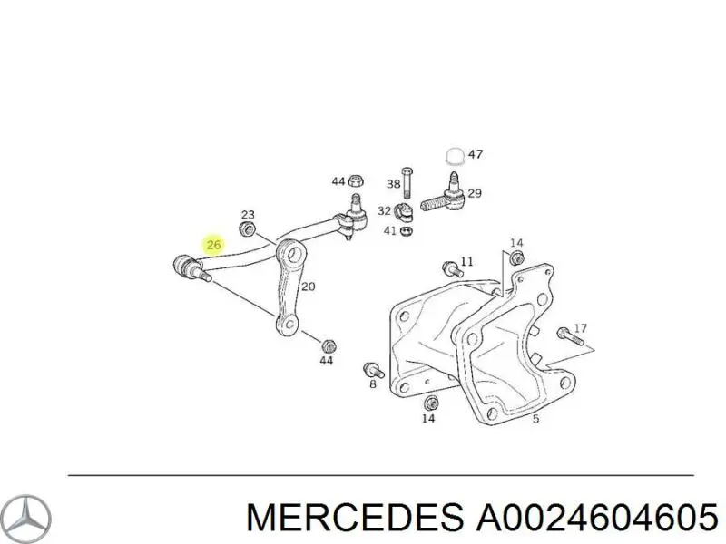 A0024604605 Mercedes barra de dirección longitudinal, eje delantero