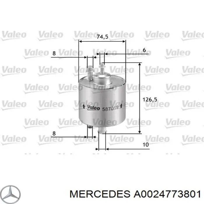 A0024773801 Mercedes filtro combustible