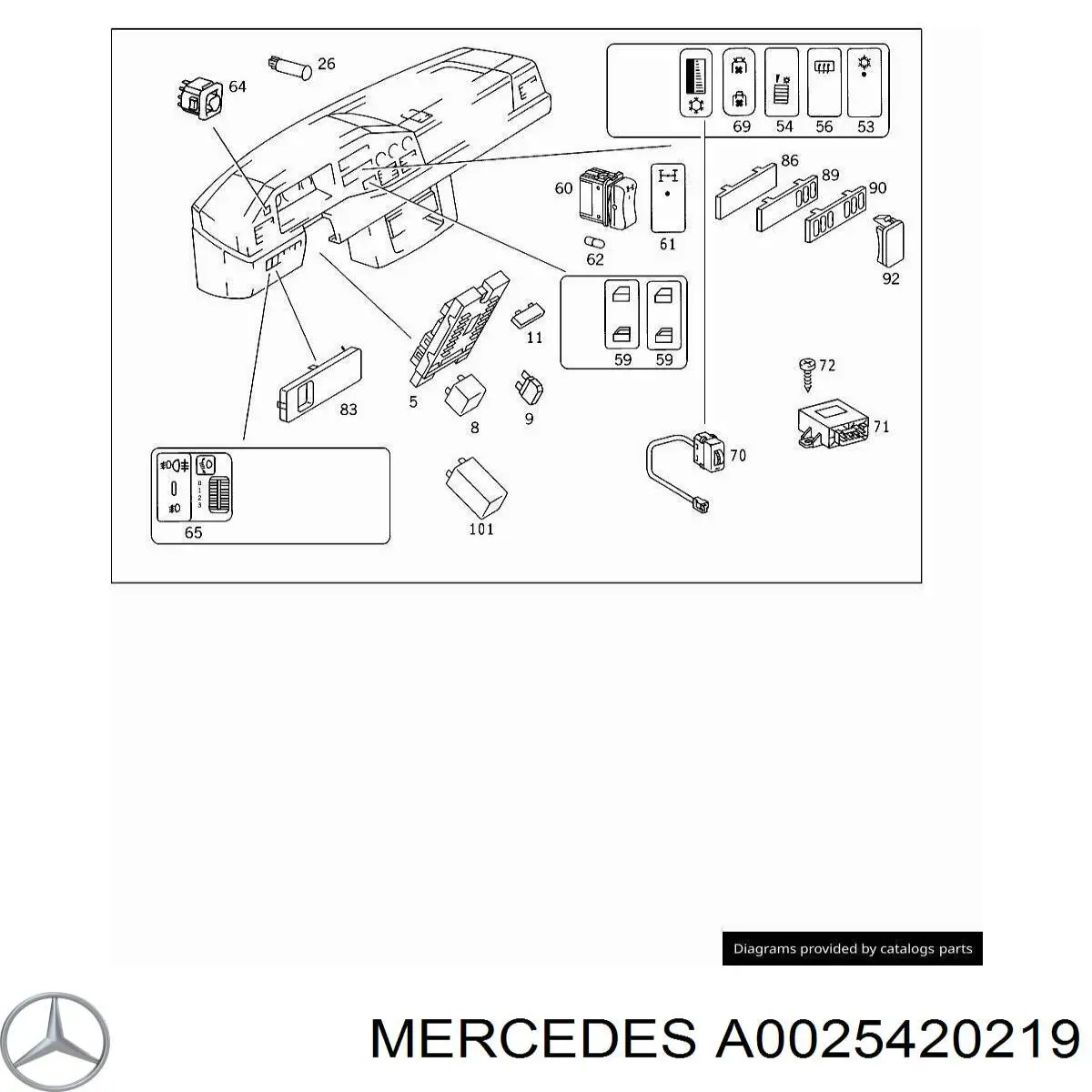 Comprar A0025420219 Mercedes Relé de bomba eléctrica de combustible
