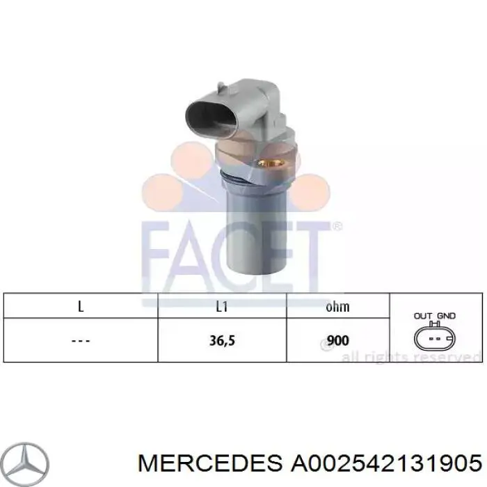 A002542131905 Mercedes relé eléctrico multifuncional