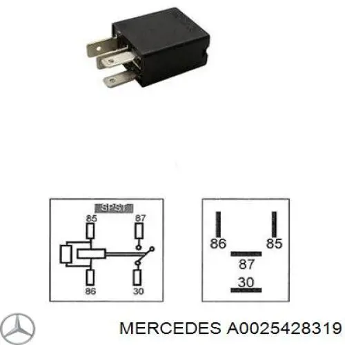 A0025428319 Mercedes relé, ventilador de habitáculo