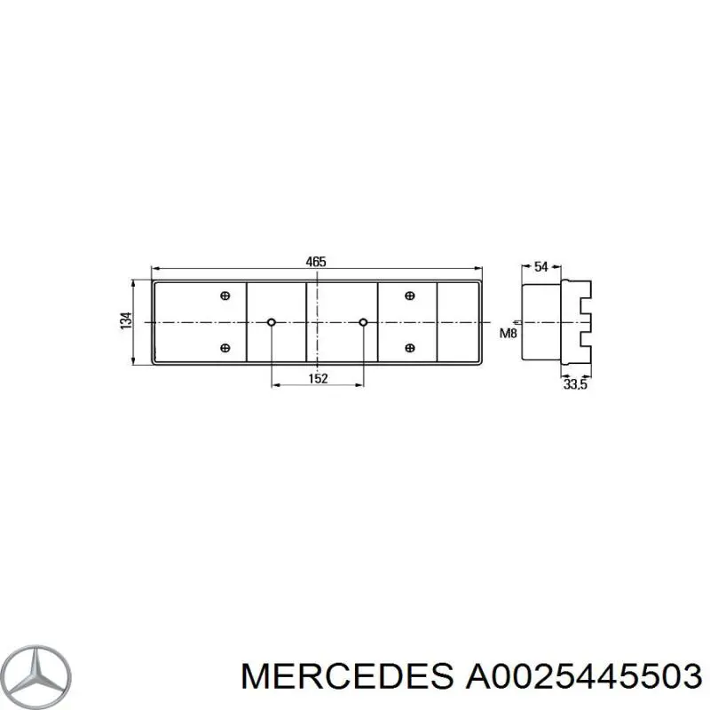 A0025445503 Mercedes piloto posterior izquierdo