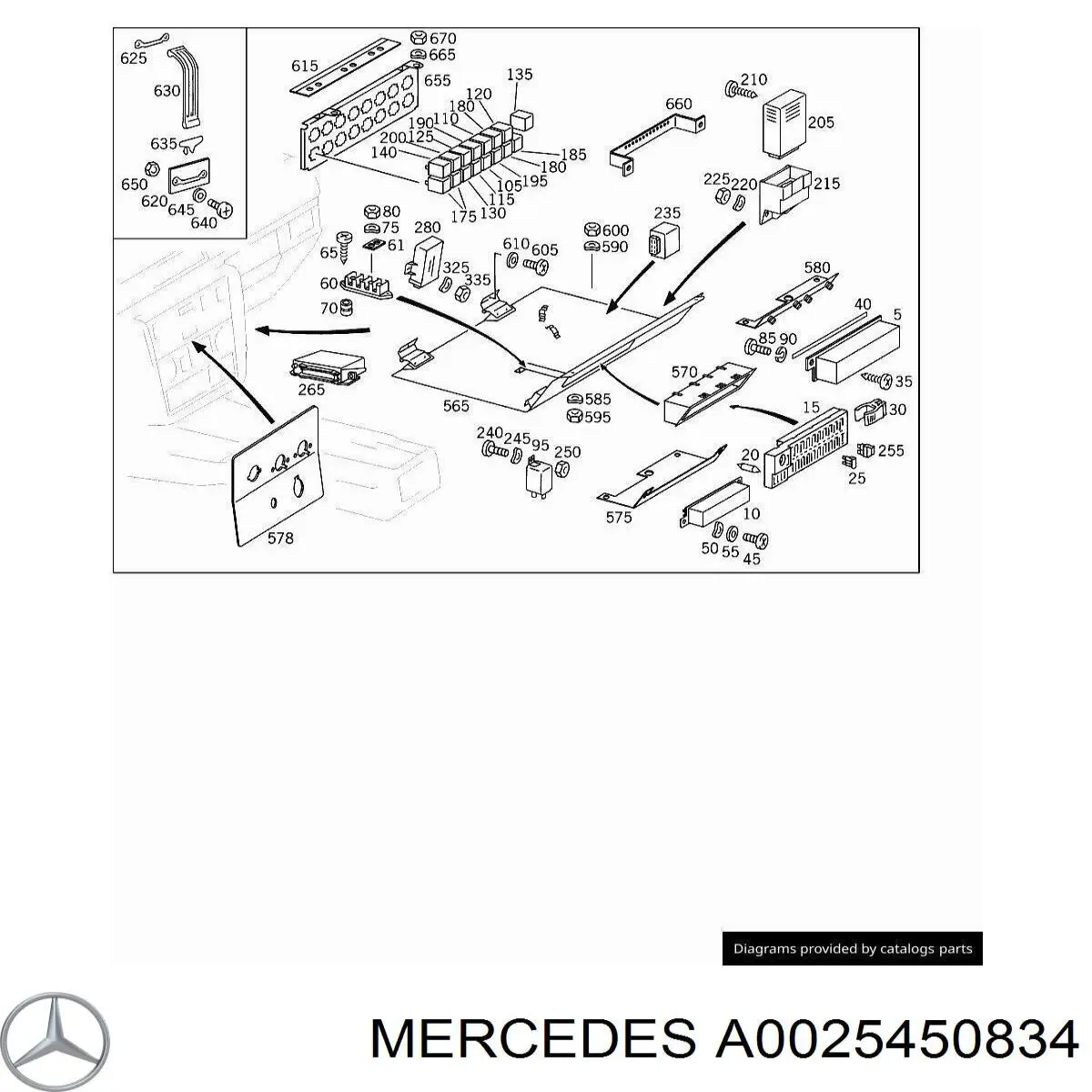 Caja de reles Mercedes A0025450834 precio, desde 1,66 EUR