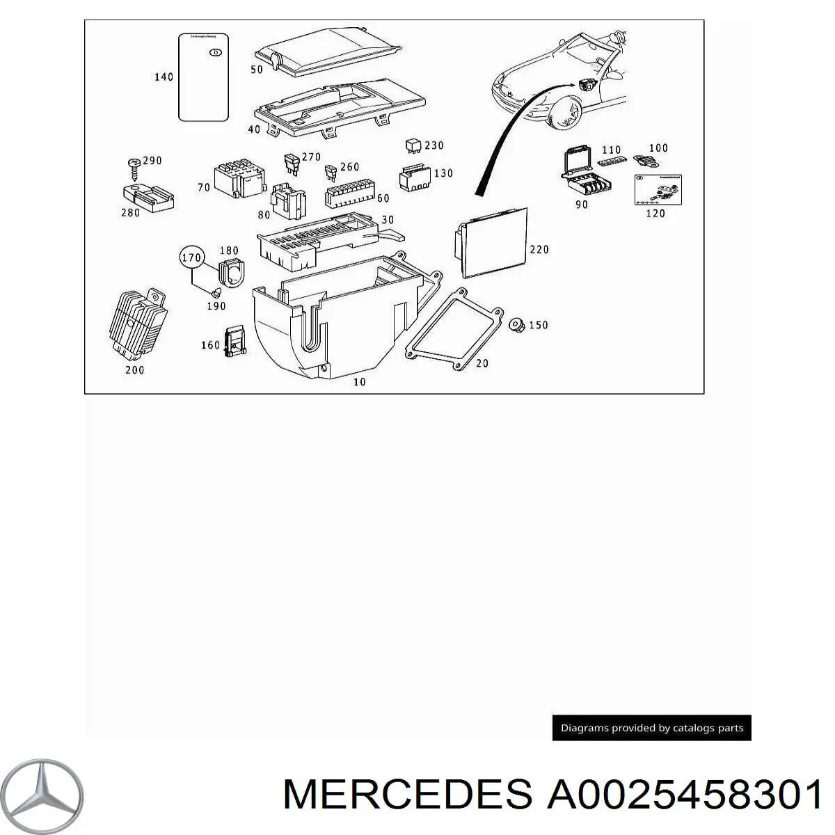 Caja fusibles Mercedes A0025458301 precio, desde 14,16 EUR