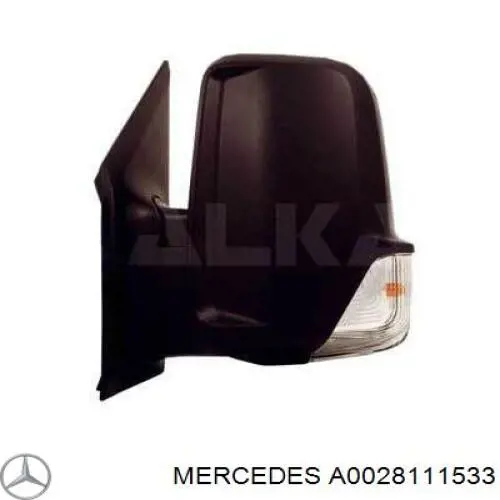 A0028111533 Mercedes cristal de espejo retrovisor exterior izquierdo