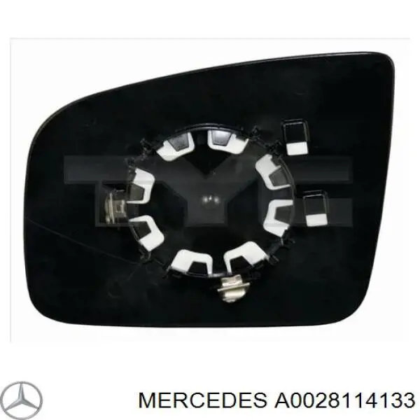 Cristal de espejo retrovisor exterior izquierdo A0028114133 Mercedes