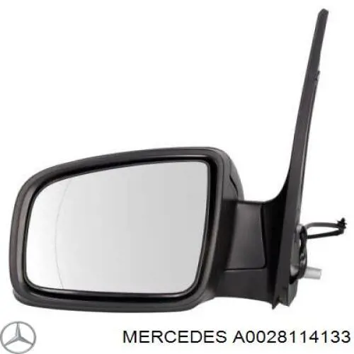 Cristal de espejo retrovisor exterior izquierdo A0028114133 Mercedes