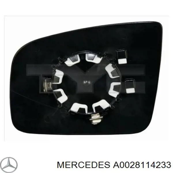 A002811423328 Mercedes cristal de espejo retrovisor exterior derecho