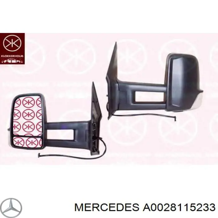 A0028115233 Mercedes cristal de espejo retrovisor exterior izquierdo