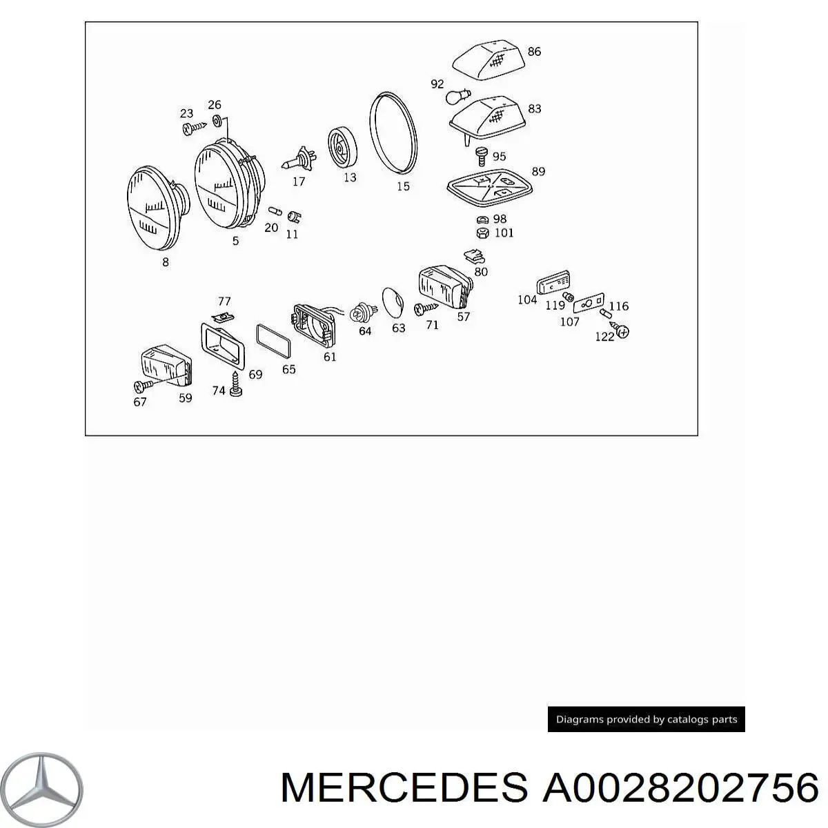 Faro antiniebla izquierdo Mercedes A0028202756 precio, desde 251,24 EUR