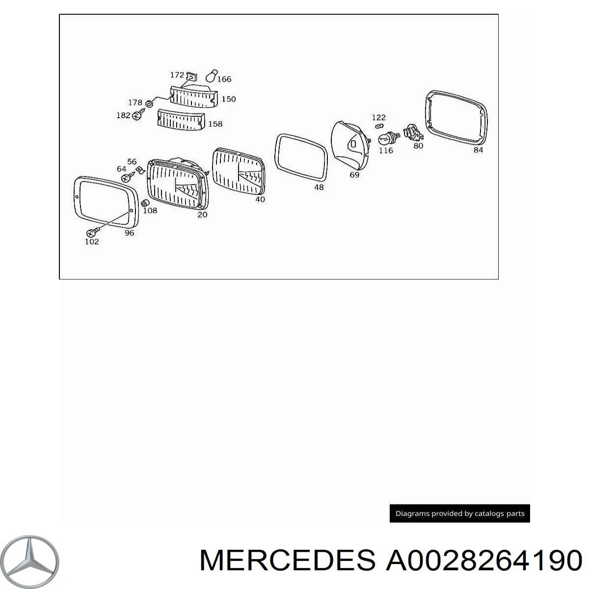 A0028266690 Mercedes cristal de faro izquierdo