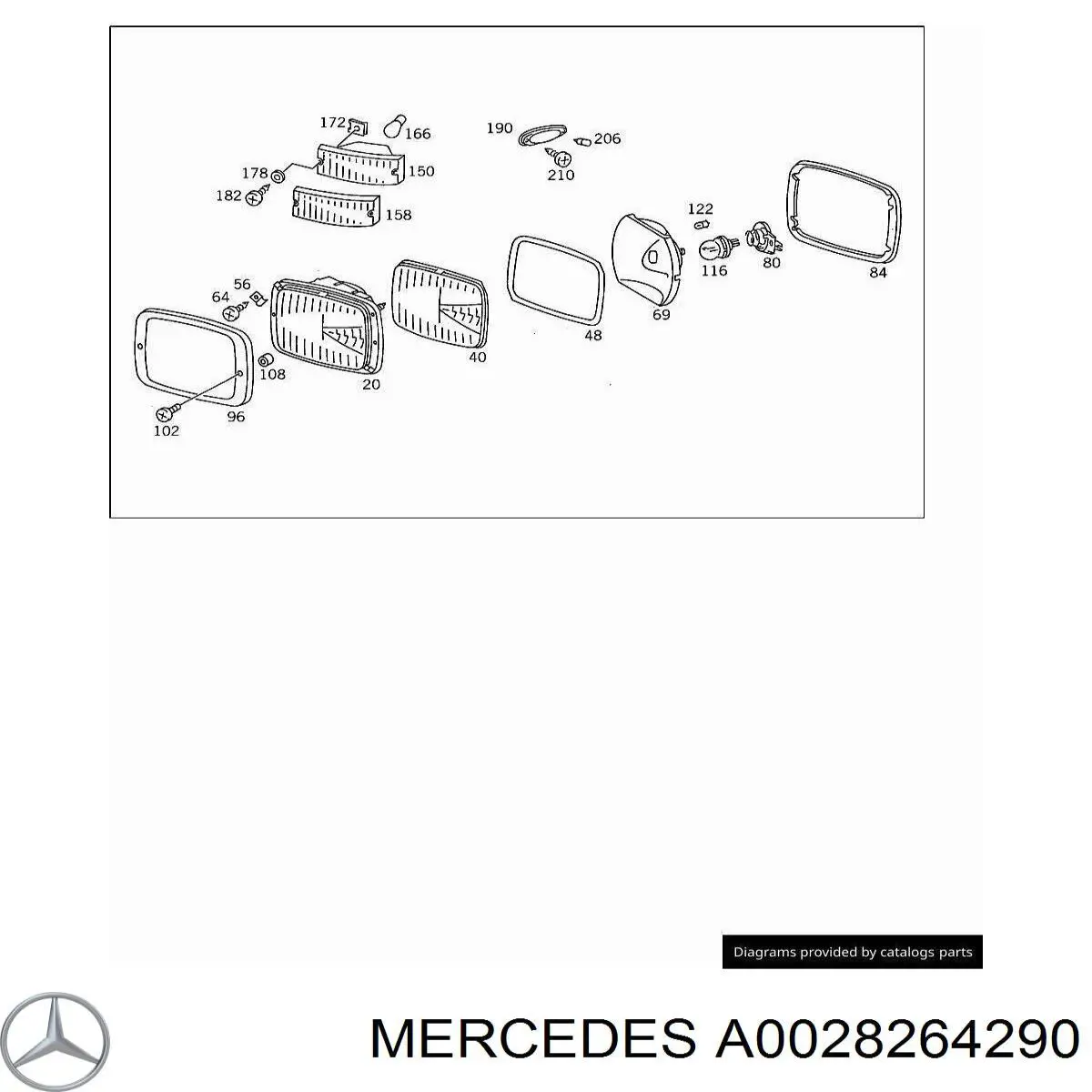 0028266790 Mercedes cristal de faro derecho