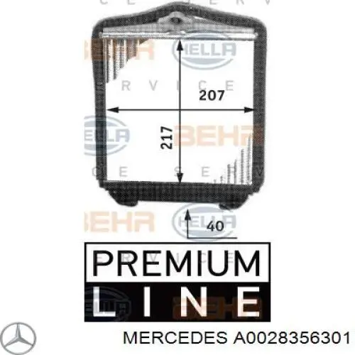 A0028356301 Mercedes radiador de calefacción