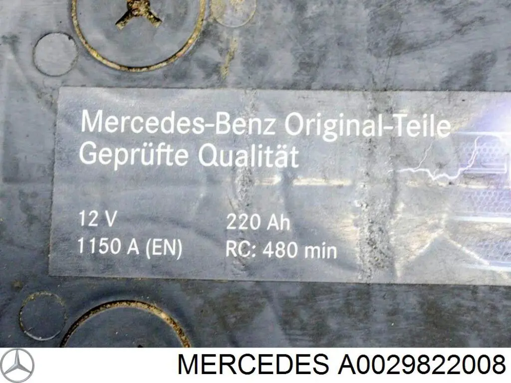 Batería de arranque Mercedes A0029822008 precio, desde 490,16 EUR