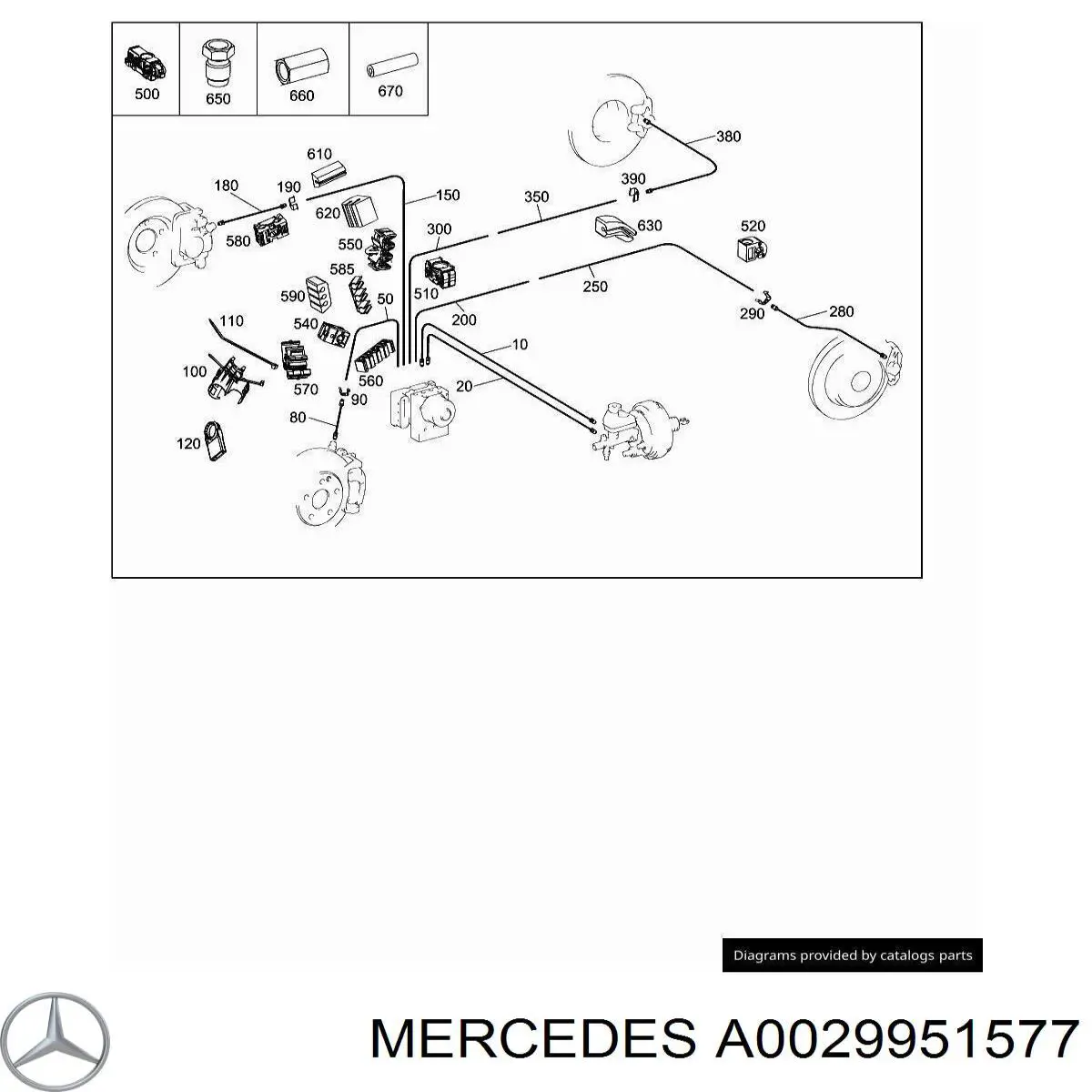 Comprar A0029951577 Mercedes Abrazadera de tubo de freno