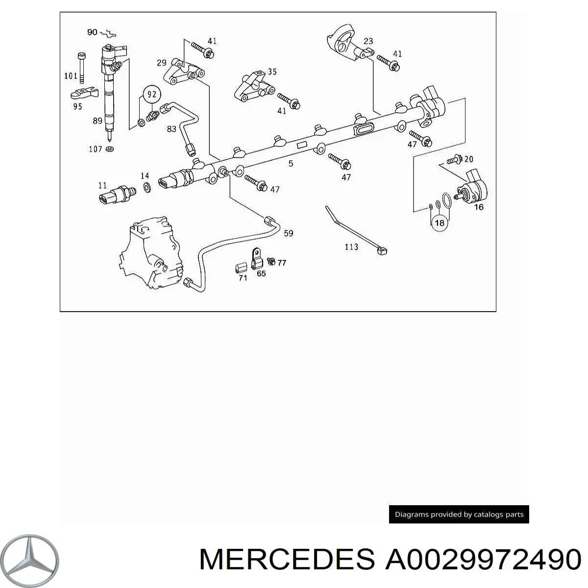 Abrazadera plástica universal A0029972490 Mercedes