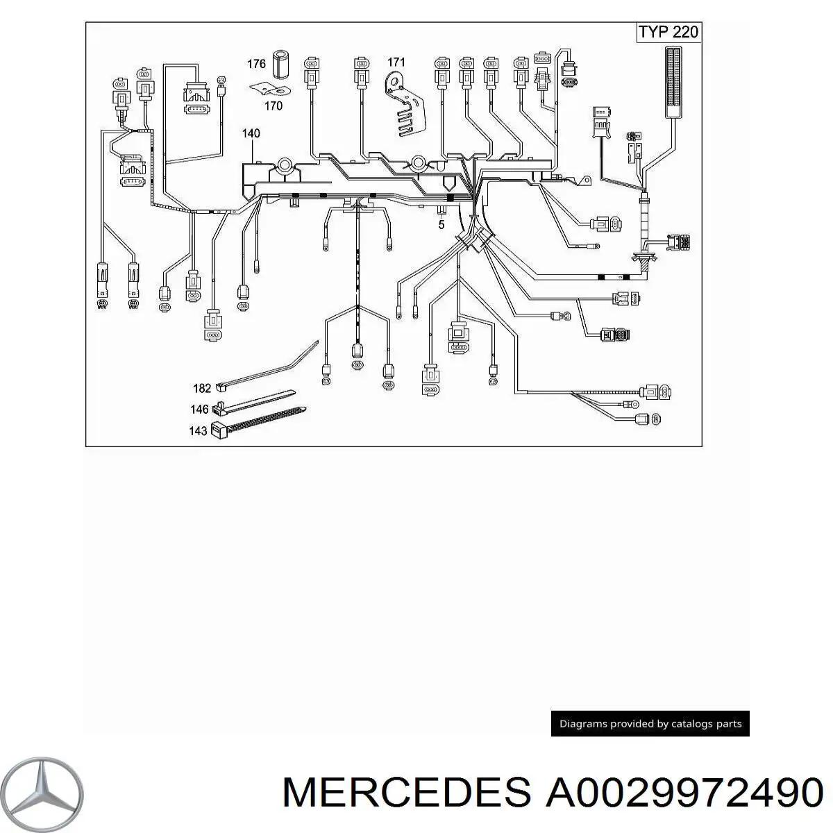A0029972490 Mercedes Abrazadera plástica universal