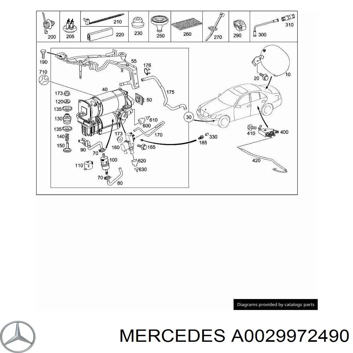 Comprar A0029972490 Mercedes Abrazadera plástica universal