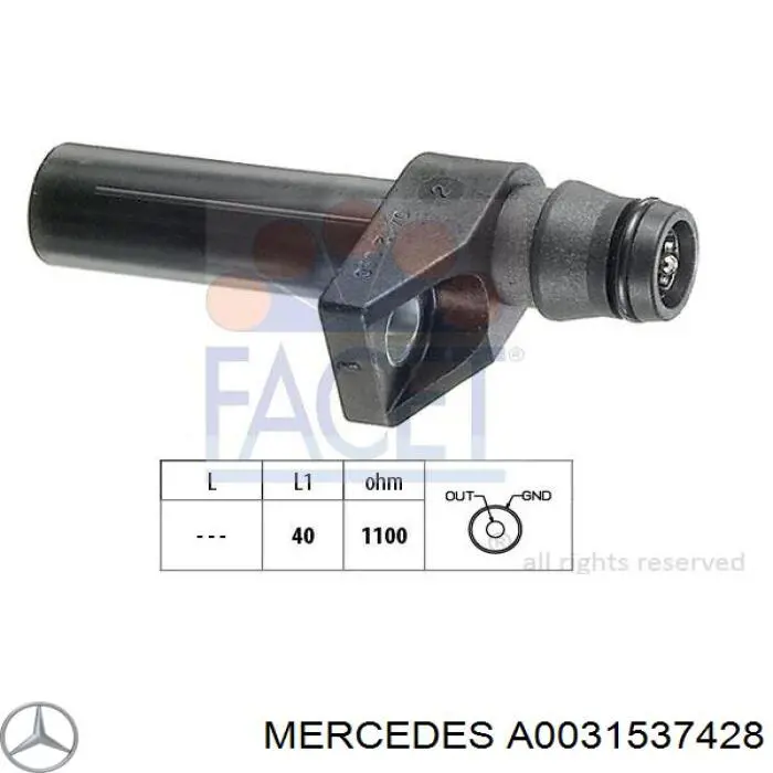 A0031537428 Mercedes sensor de cigüeñal