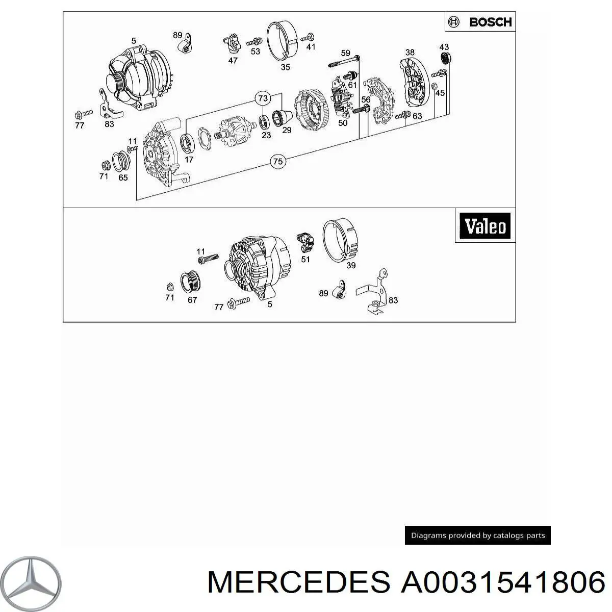 Comprar A0031541806 Mercedes Regulador del alternador