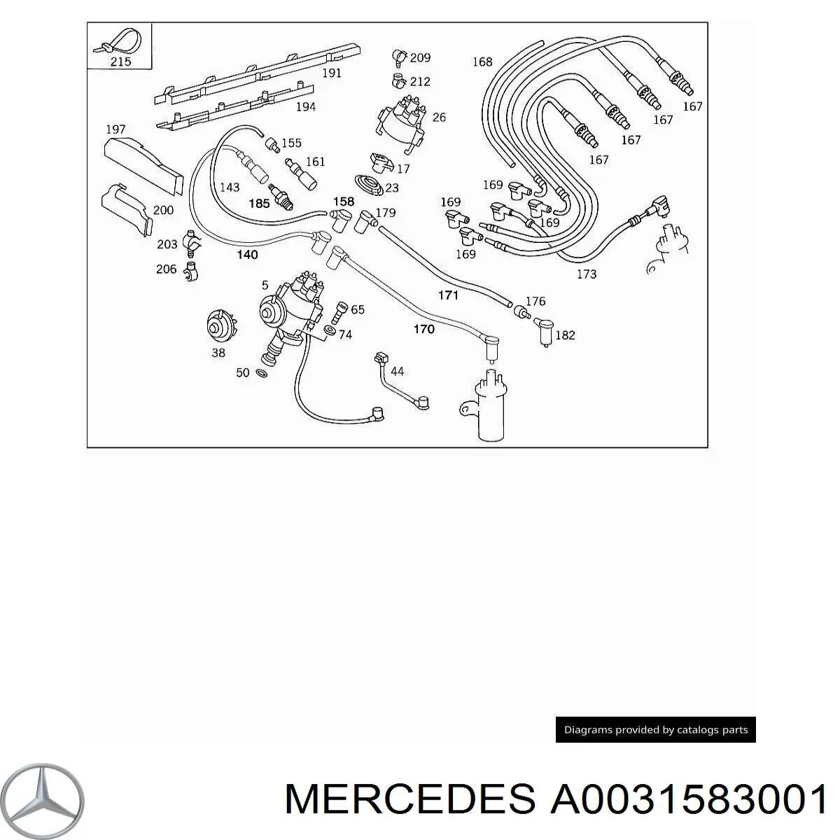 A0031583001 Mercedes Distribuidor de encendido