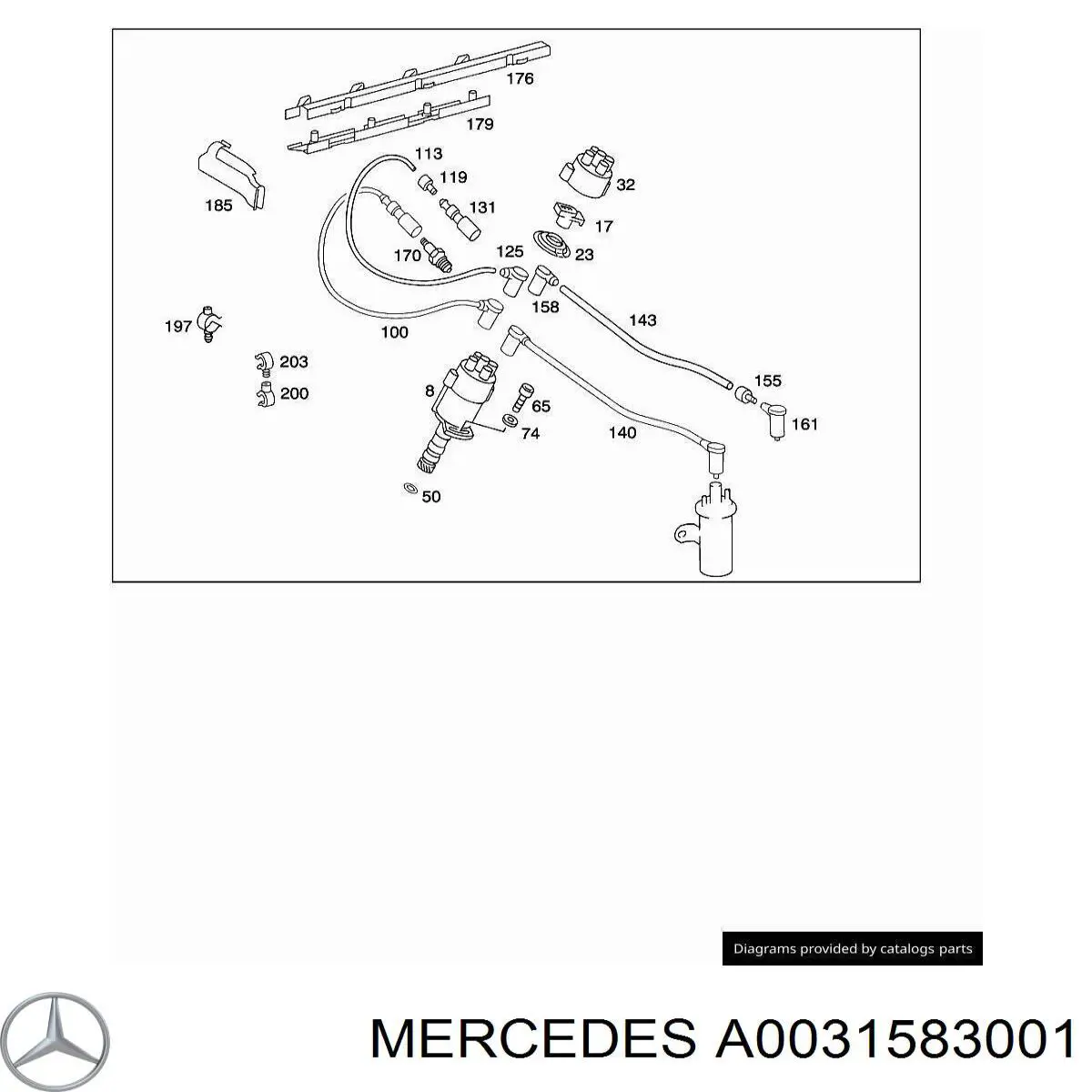 Distribuidor de encendido Mercedes A0031583001 precio, desde 494,47 EUR