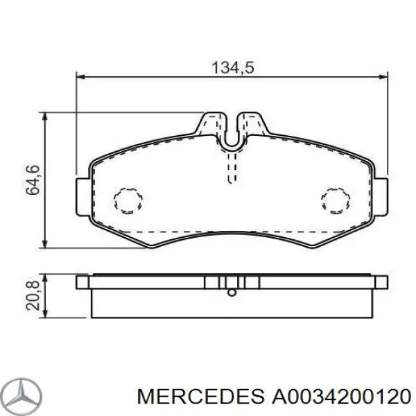 Comprar A0034200120 Mercedes Pastillas delanteras de freno
