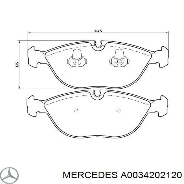 A0034202120 Mercedes pastillas de freno delanteras